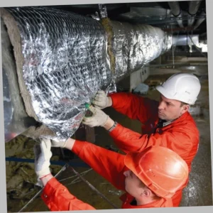 Монтаж теплоизоляции воздуховода